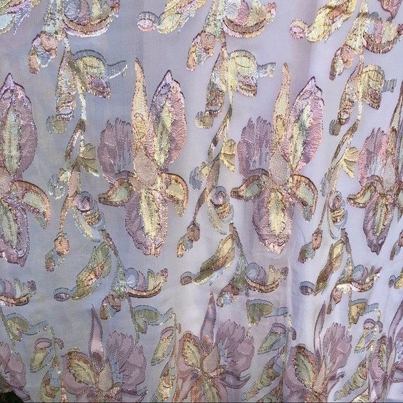 NWT A LAPLAGE EMBROIDERED SILK METALLIC MAXI DRESS - Picture 10 of 10